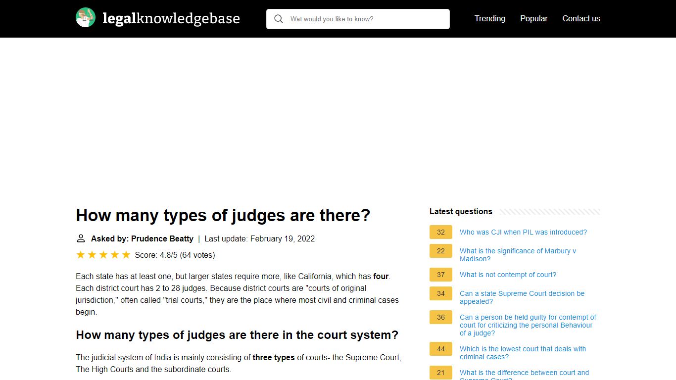 How many types of judges are there? - legalknowledgebase.com
